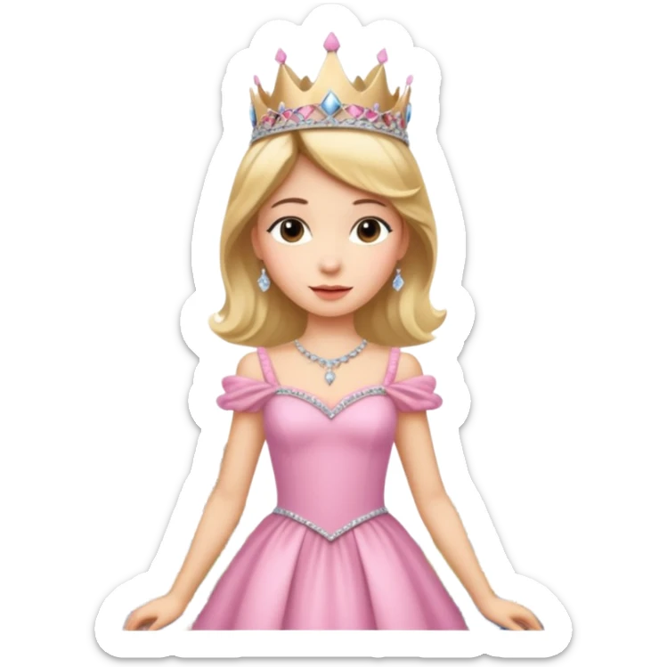 Parisian woman in a princess dress on the Eiffel tower sticker