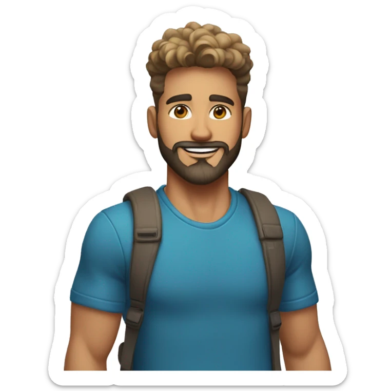 latin-guy-with-taper-fade,-straight-tiktok-guy-front-and-top-of-hair-and-dark-blonde-beard-and-blue-eyes-and-big-nose sticker