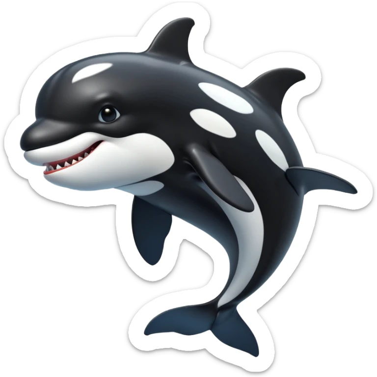 3d Cartoon orca in the style of american picture of president saying we need you to fight sticker