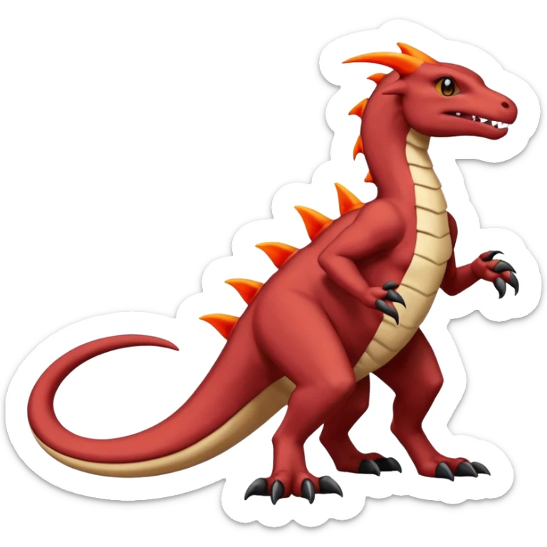 Black and magmatic Salazzle-Cubone-Salandit-Charmeleon-fusion (full body) sticker