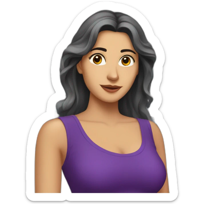 Armenian women in purple clothing in the bus station sticker