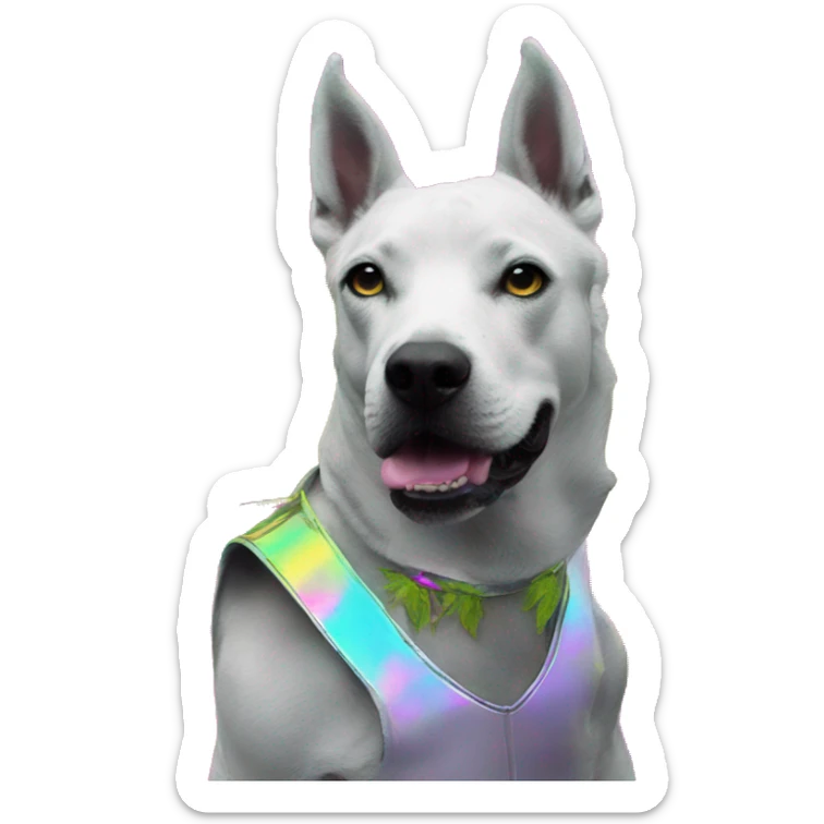 420 .Zombie_ Vaporwave black holographic oilslick zombie unicorn dog smoking yellow caution tape hemp leaves Pegasus hemp plants sticker