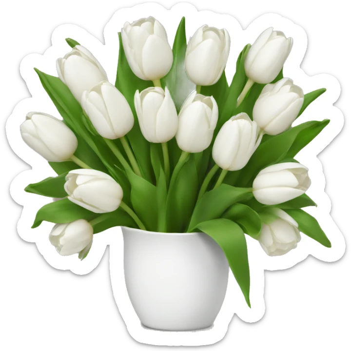 white tulip bouquet  sticker