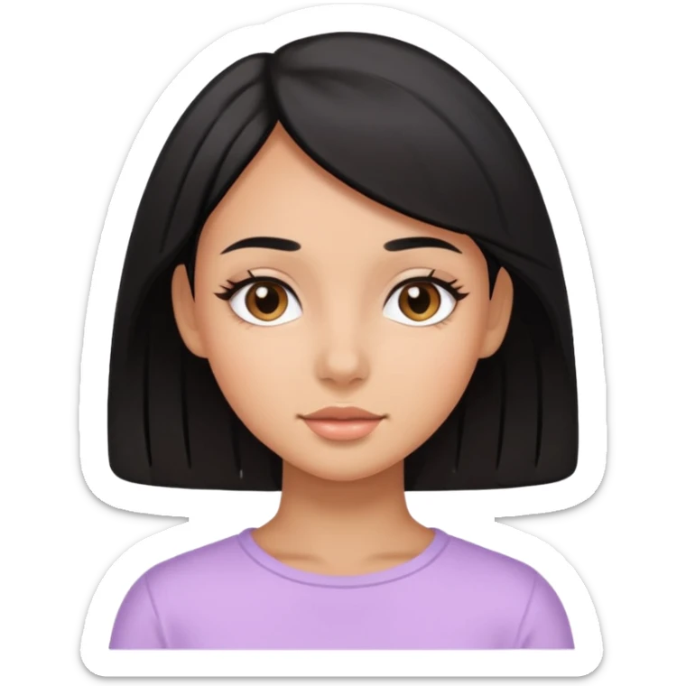 tan girl black hair cute pastel colors skin care sticker