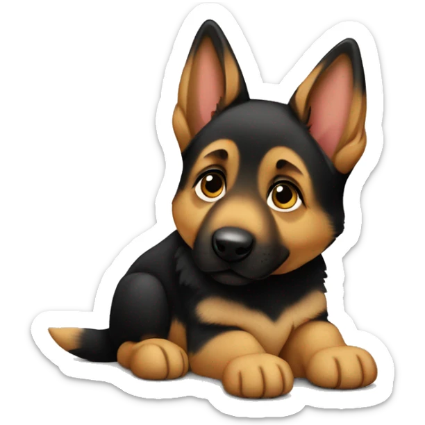 German shepherd puppy sticker