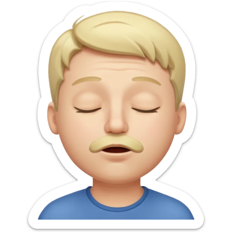 A male with closed eyes but the mouth is whistling sticker