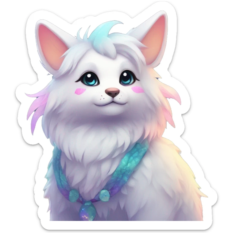 Kawaii bright fantasy ethereal anthro fursona animal sticker