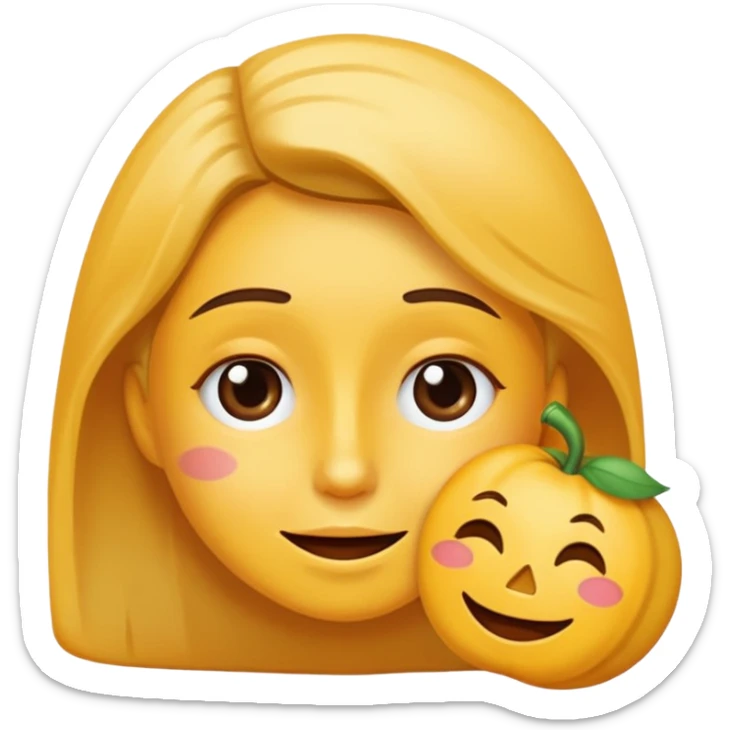 Quiero una persona sosteniendo una carita feliz y que la cara este triste sticker