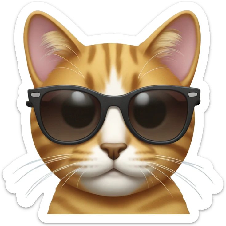 Cat with sunglasses sticker