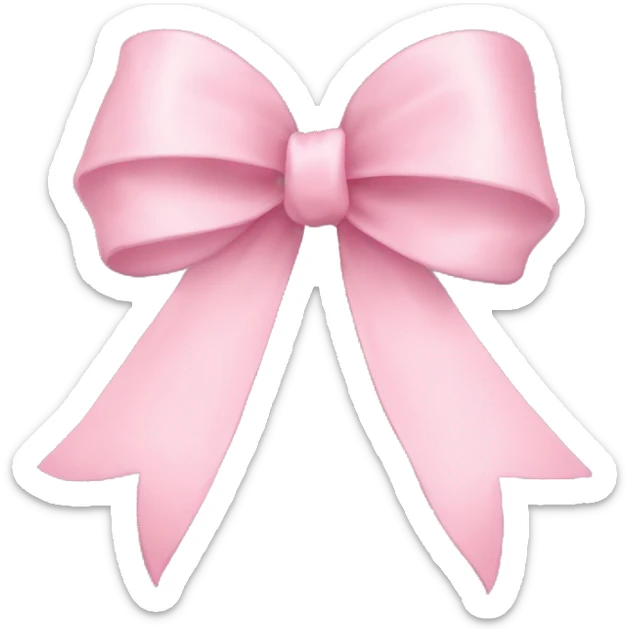 light pink ribbon bow sticker