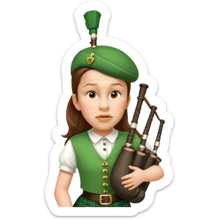 Green Bagpiper sticker