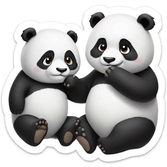 Panda touching panda sticker