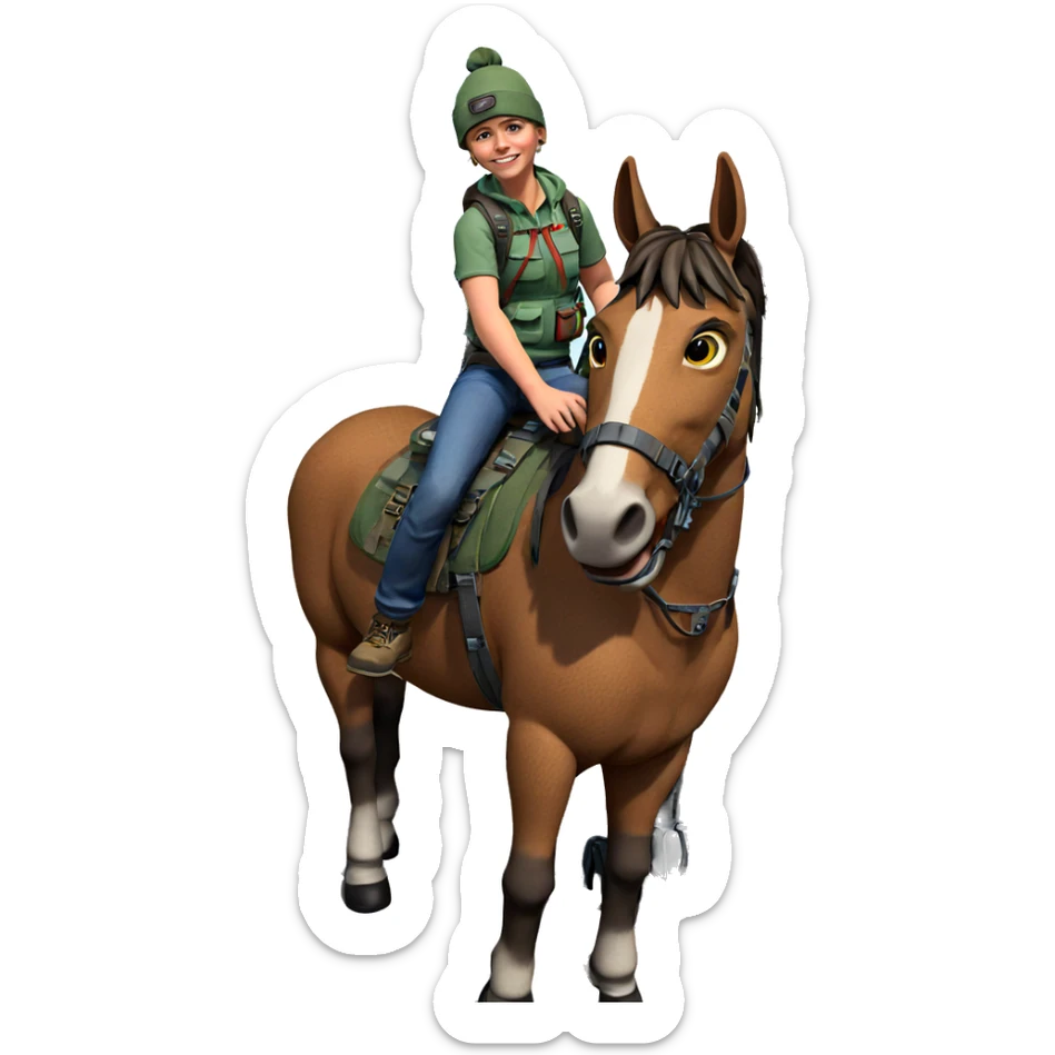 rugged outdoor adventure outfit sticker