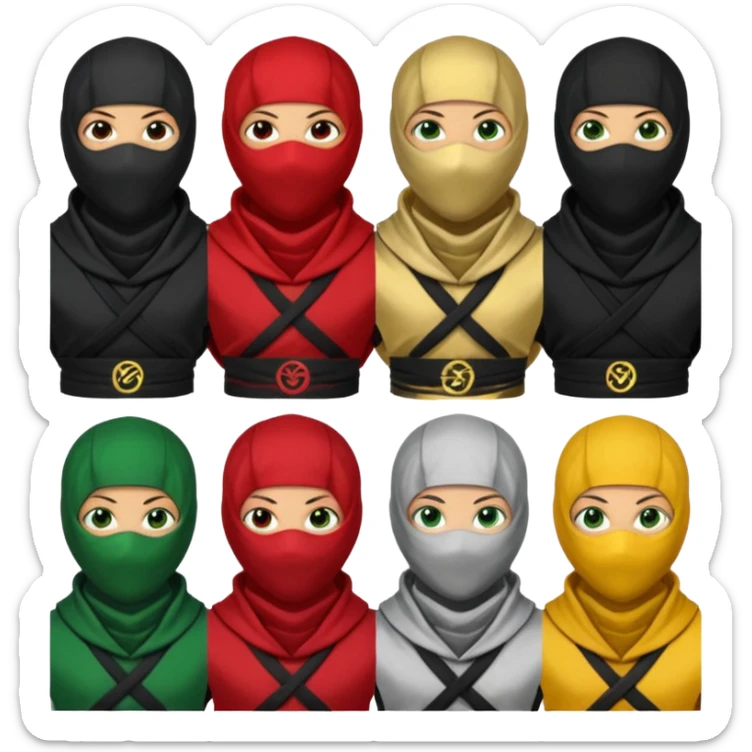 segun los signos zodiacal por favor crea 12 con el emoji del ninja sticker