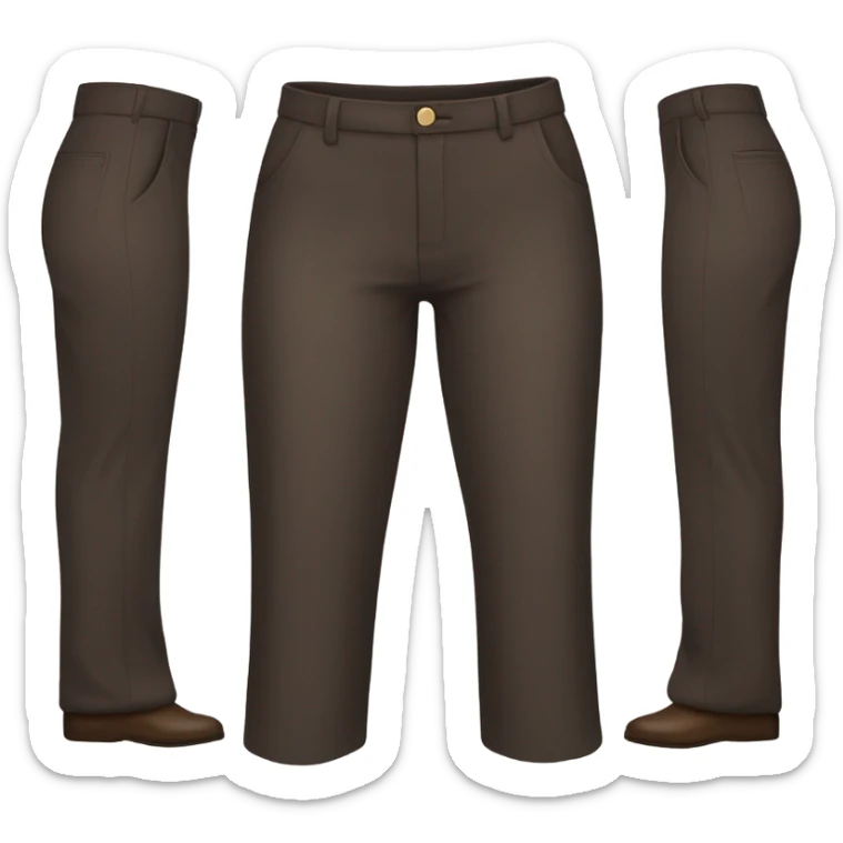 Realistic isolated pair of high waist long wide leg dressy casual pants in Dark Brown  sticker