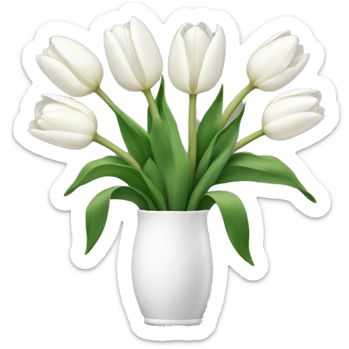 White tulips sticker