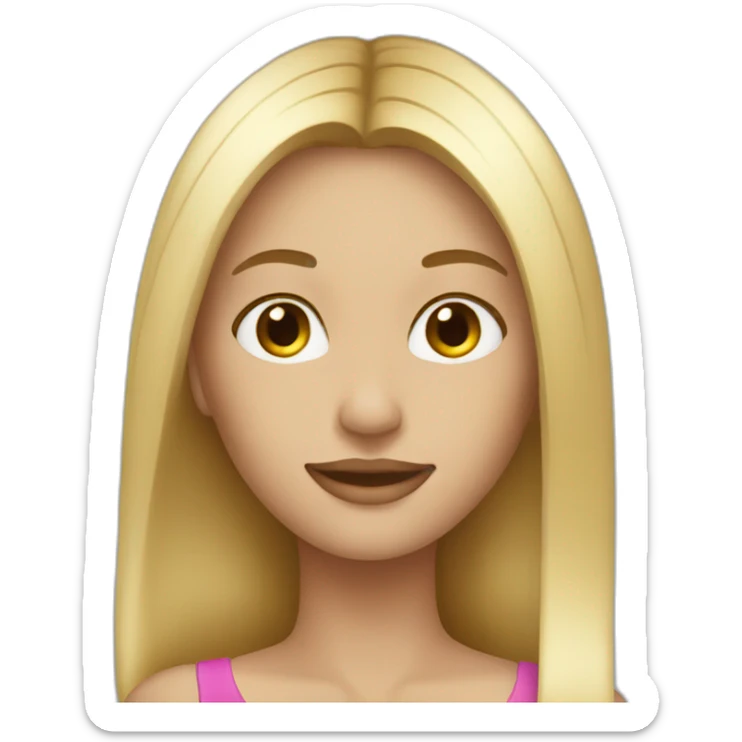 blonde straight hair sticker