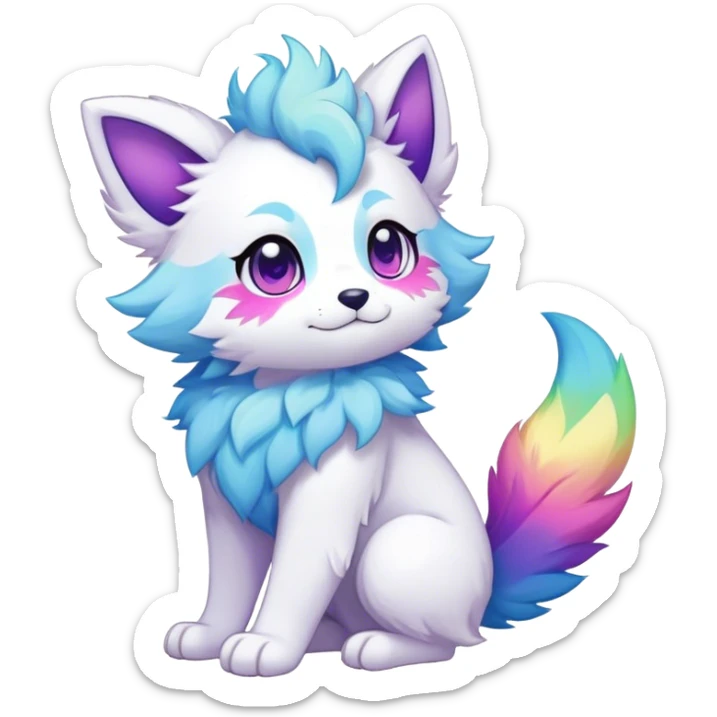 Kawaii bright fantasy ethereal anthro fursona Fakemon sticker