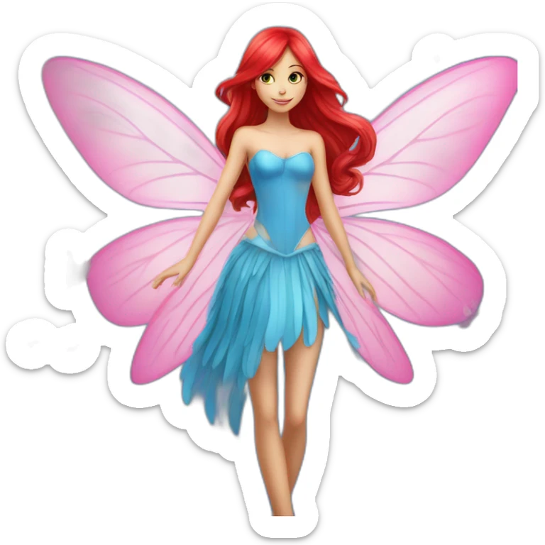 bloom-the-winx-girl-blue-fairy-wings-red-hair sticker