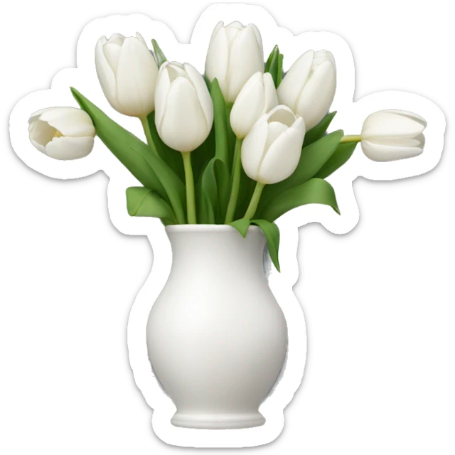 White tulips  sticker