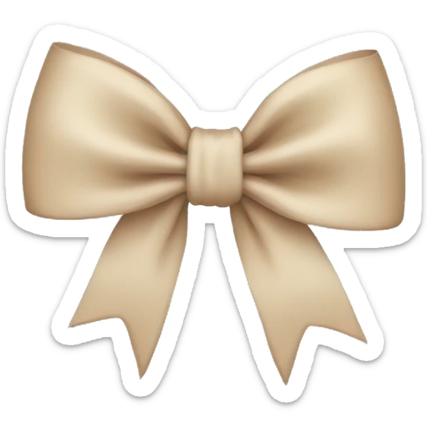 beige bow  sticker