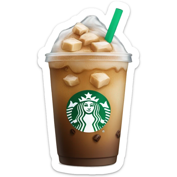 Starbuck ice coffee with ice cubes sticker