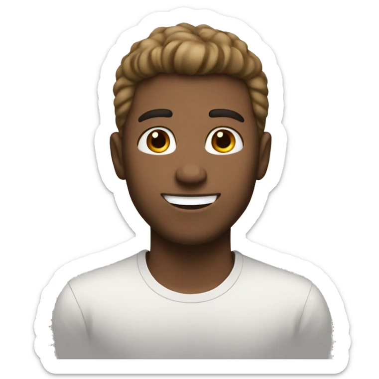 Brown guy with white girl with brown and blonde hair happy  sticker