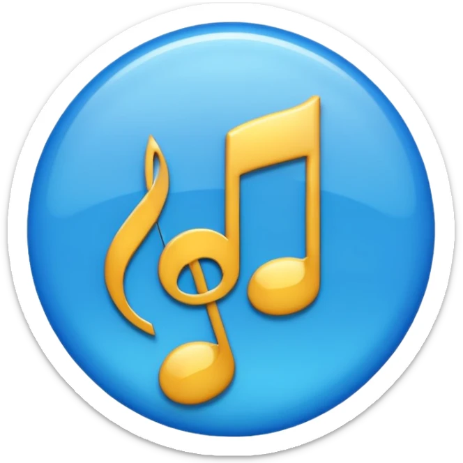 Create an emoji that looks just like the Instagram verified blue tick but with a music symbol in the middle instead of a tick sticker