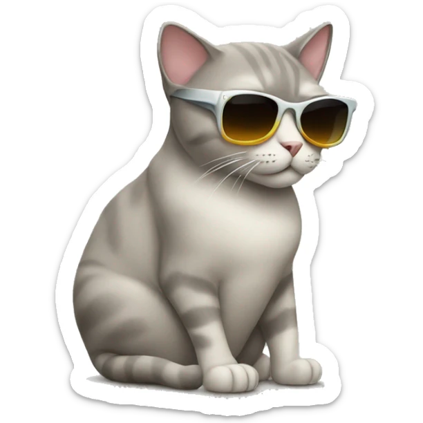 Cat with sunglasses sticker