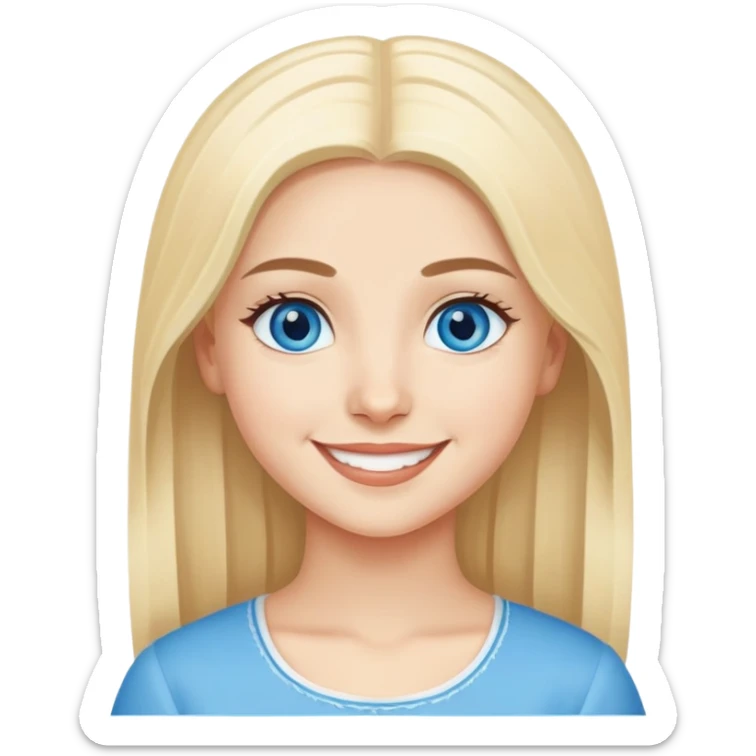 Turkish Konya blond girl blue eyes with a Beautiful finish smiles cute  sticker