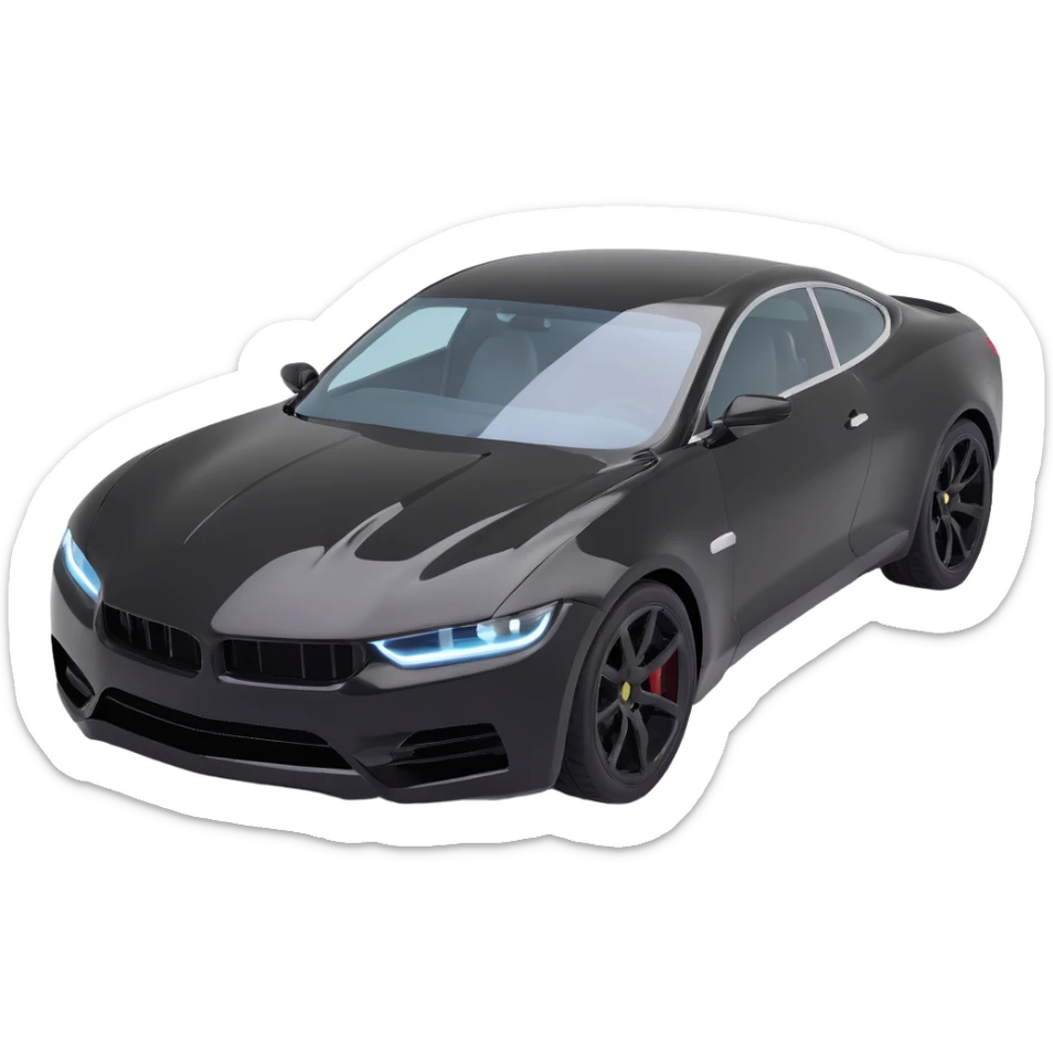 modern and clean glossy black car with a light gray or transparent curved film in motion, partially floating above and partially adhering to the car, film clearly visible with a reflective edge showing the action of being applied sticker