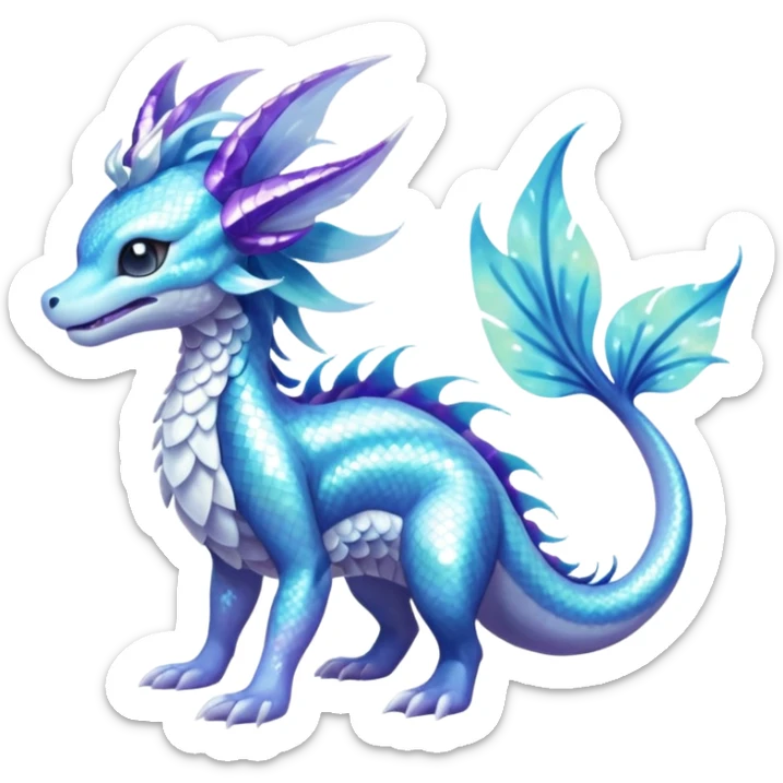 Primarina-Basilisk-Suicune-Amaura-Vaporeon-fusion-hybrid-creature  sticker
