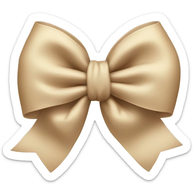 Beige bow sticker