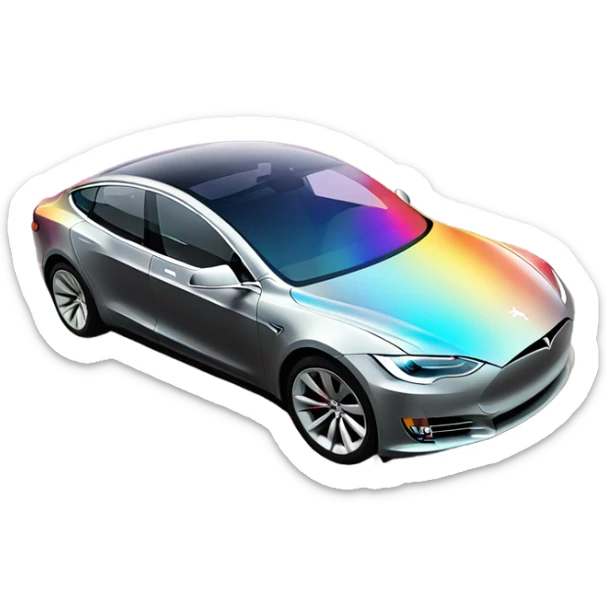 Tesla  rainbow  sticker