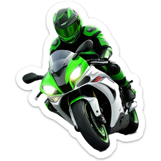  Piloto acenando na estrada de sua Kawasaki Zx10R 2018 preta sticker