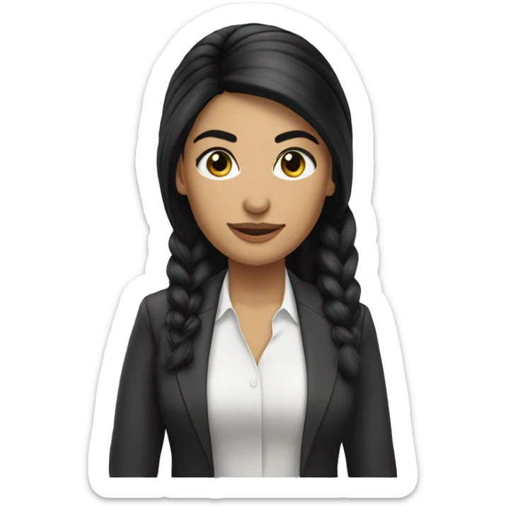 latina woman HR manager black hair pony tail black eyes sticker