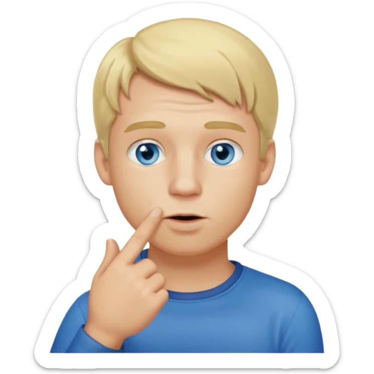 Generate a Dutchman holding his finger to his mouth. Like a secret. PNG on a transparent background. sticker