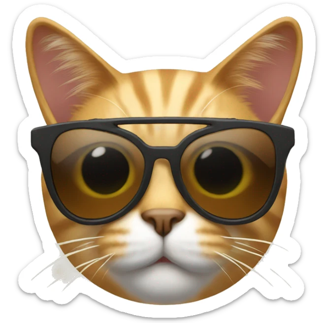 Cat with sunglasses sticker