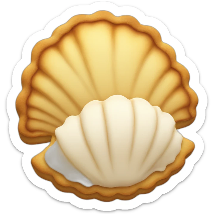shell-shaped cookie food sticker