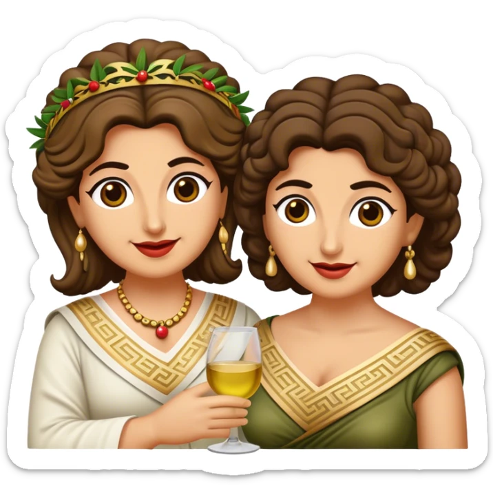 Cinematic Realistic My Big Fat Greek Wedding Pop Culture Emoji, depicting a vibrant celebration of Greek culture rendered with lively textures and festive lighting. sticker