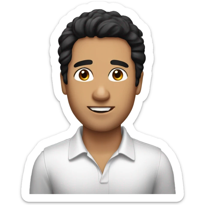 men, black hair, brown eyes, we can see all his body, he is an instructor for webinar sticker