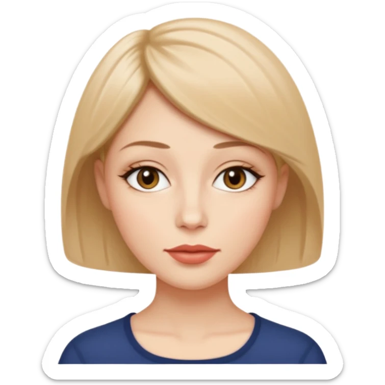 Alta pelo corto en capas enfrente delgada ojos almendrados con ovalados labios mediod sticker