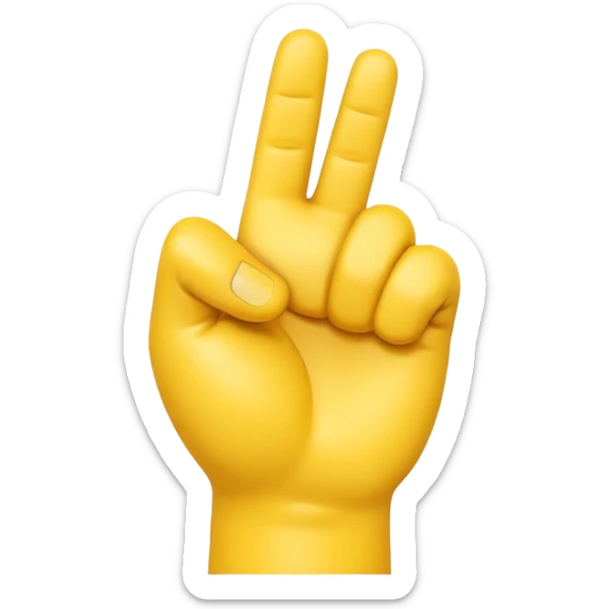 A 3D Apple-style yellow hand emoji, closed fist with thumb pointing backward over the shoulder direction, smooth rounded shape, shiny surface, clean minimal background. sticker