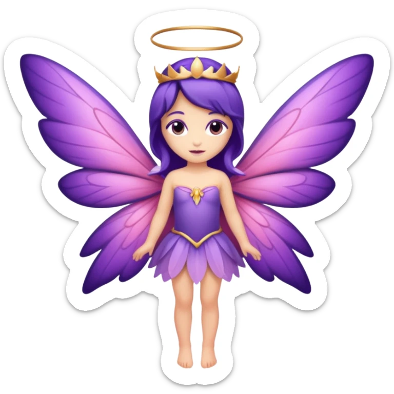 royal purple and pink buttery fairy combined sticker