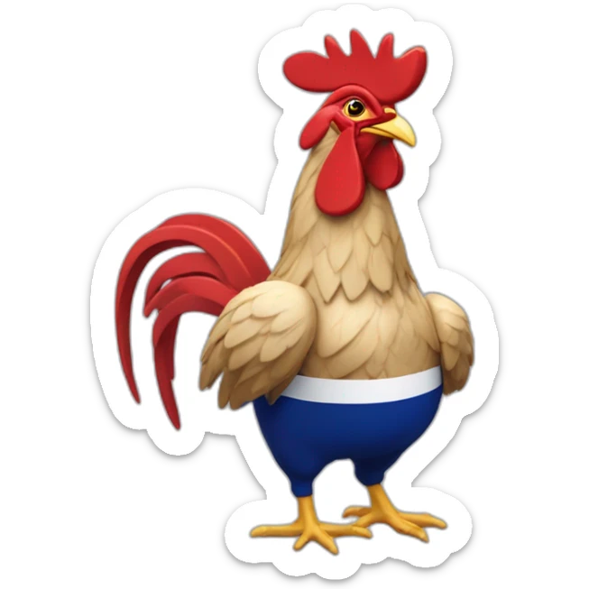 Le coq rouge Ecusson de l’équipe de France de rugby 2023 sticker