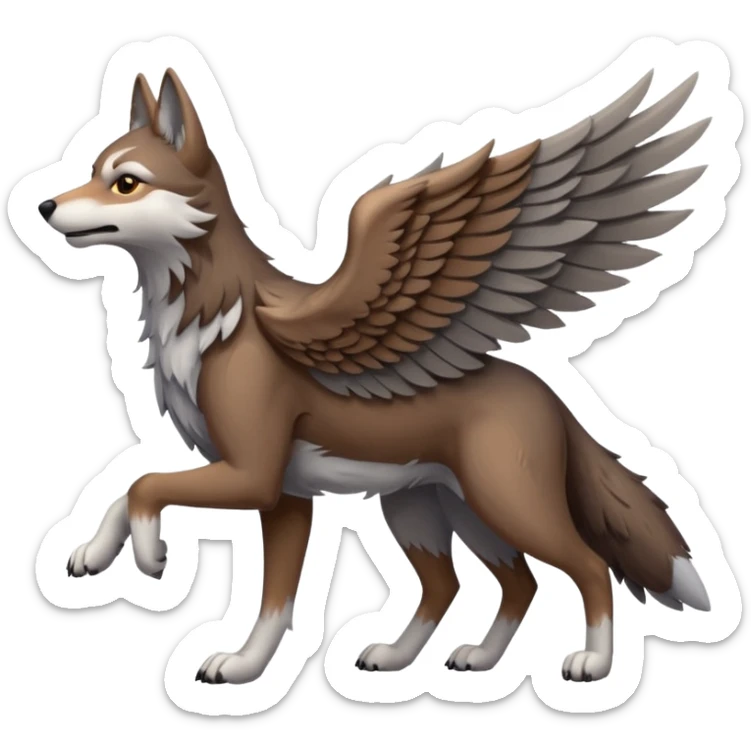 winged wolf sticker