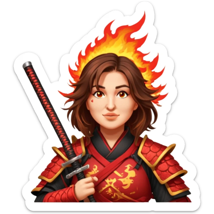 Fire-Wielding Samurai sticker