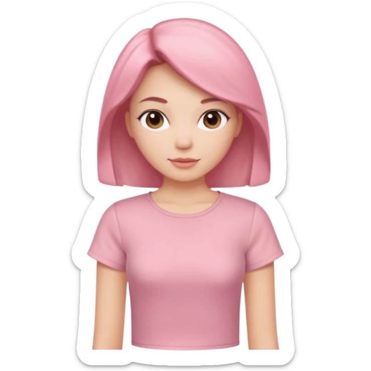 Rose-pink women’s top with short sleeves, soft fabric, gentle lighting, isolated on plain background. Complete plain, no textures. sticker