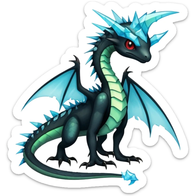 Punk’ish Edgy Badass Dark Gothic Flygon-Aurorus-Amaura-Hybrid-Creature sticker