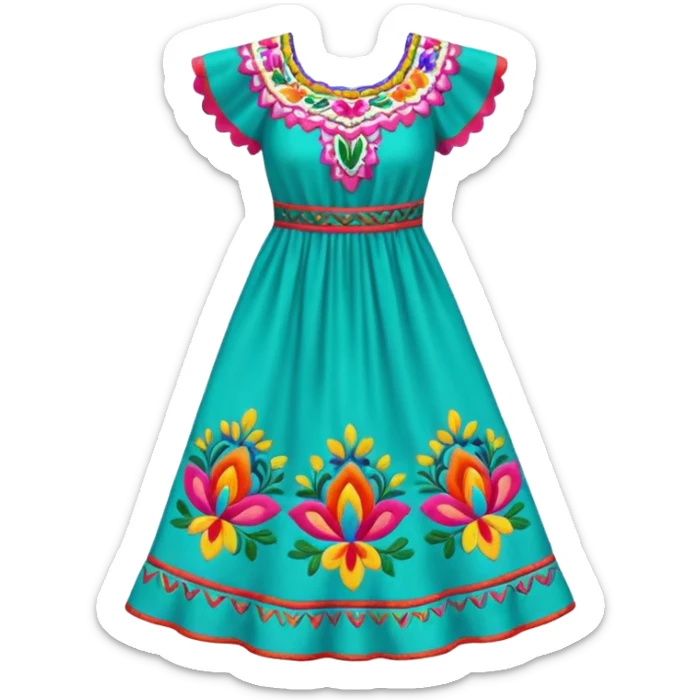 mexican patterned dress sticker